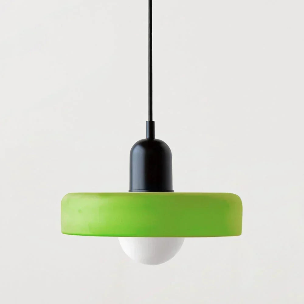 Taklampa i Bauhausstil med blyinfattat glas