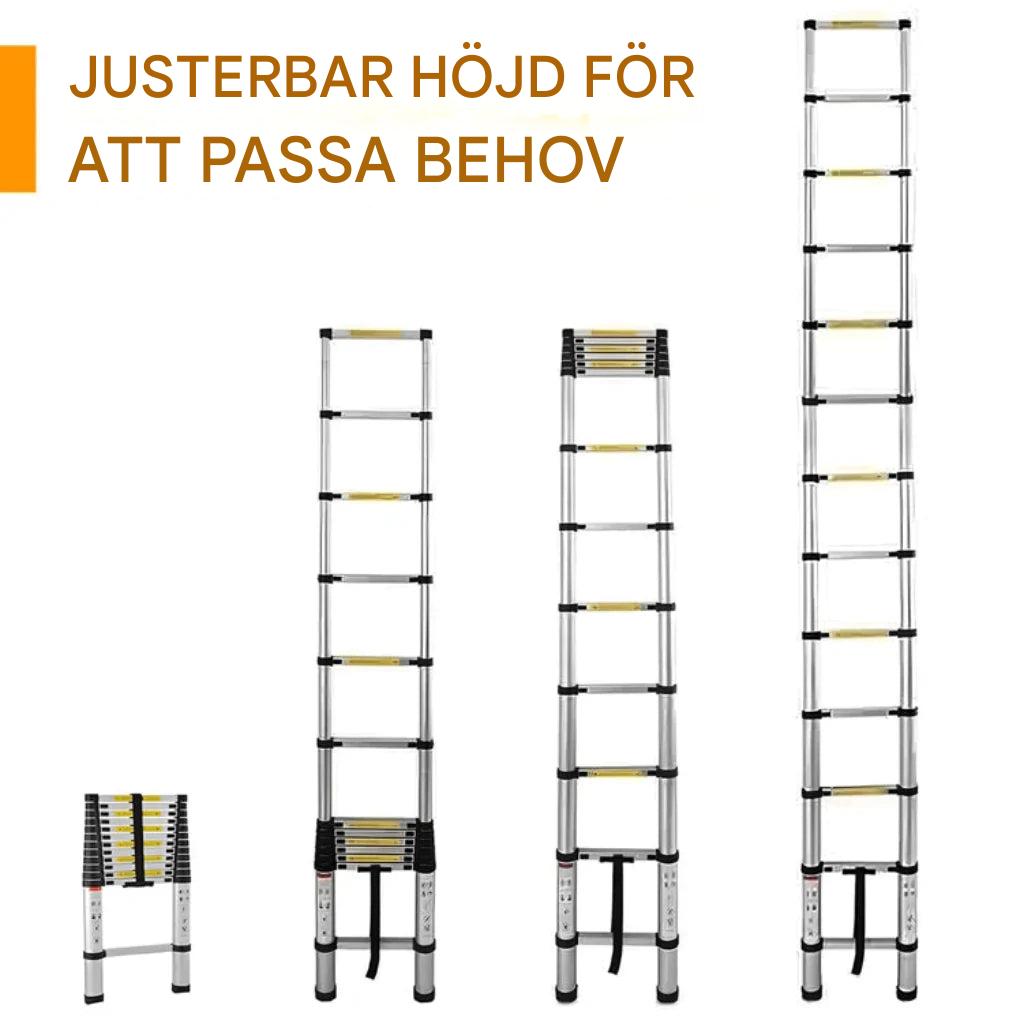 Teleskopisk utdragbar stege med justerbar a