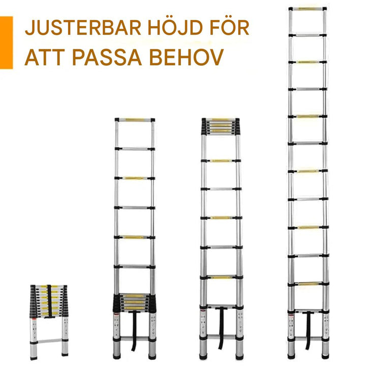 Teleskopisk utdragbar stege med justerbar a