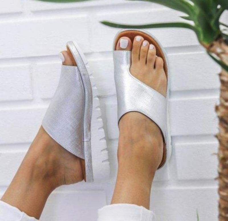 Ortopediska sandaler för dam, korrigerande för hallux valgus