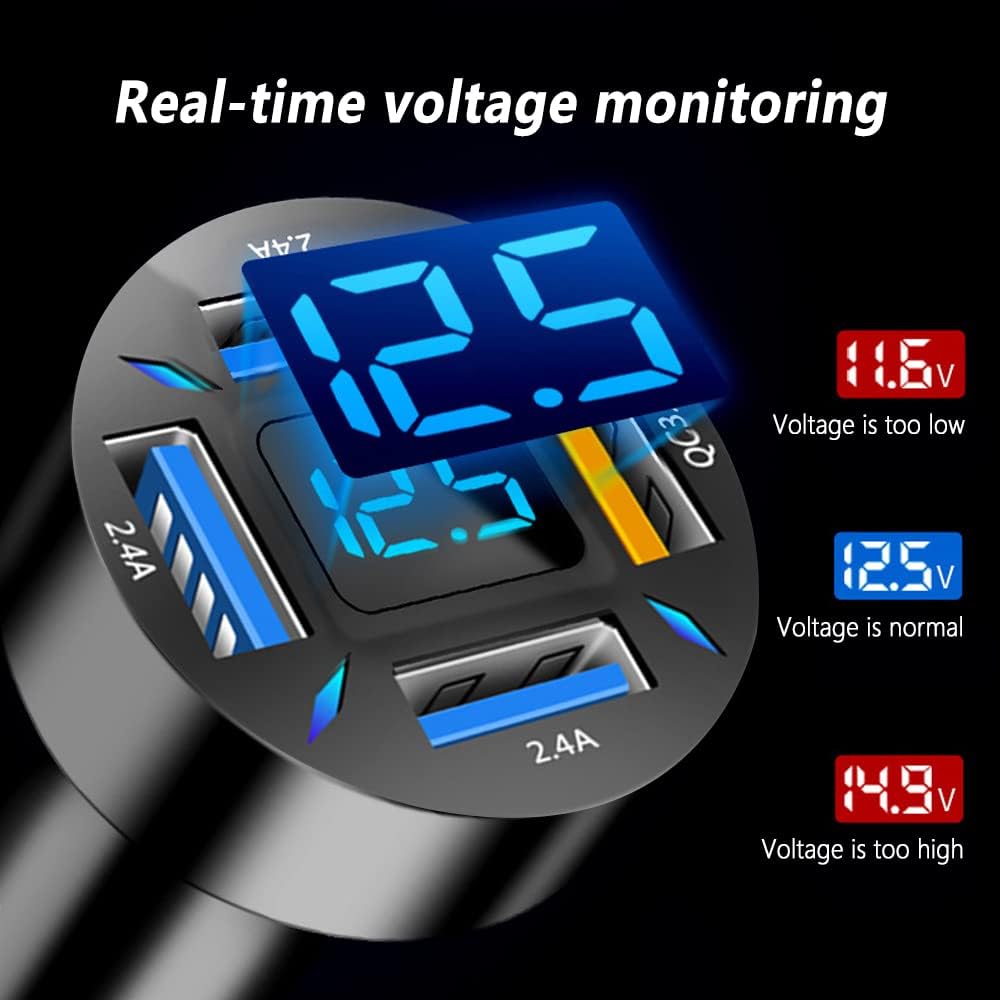 Billaddare 66W Super Snabbladdning med USB PD &amp; QC 3.0 – Universal för cigarettändare 12-24V