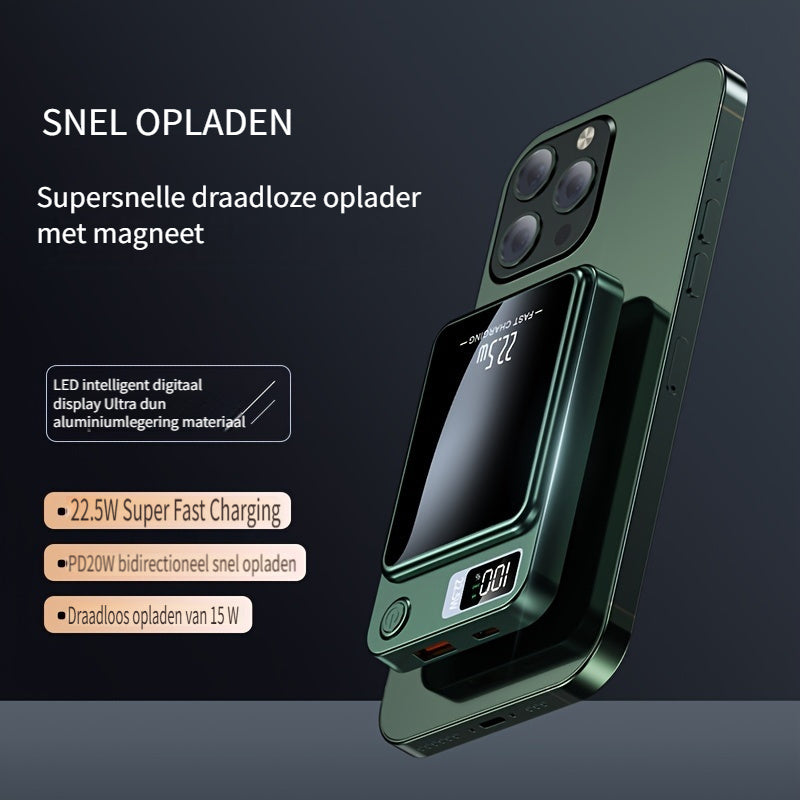 Magnetisk powerbank – Ultratunn med superfarsnabb trådlös laddning