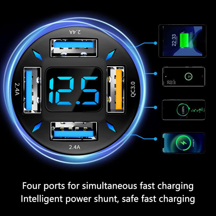 Billaddare 66W Super Snabbladdning med USB PD &amp; QC 3.0 – Universal för cigarettändare 12-24V