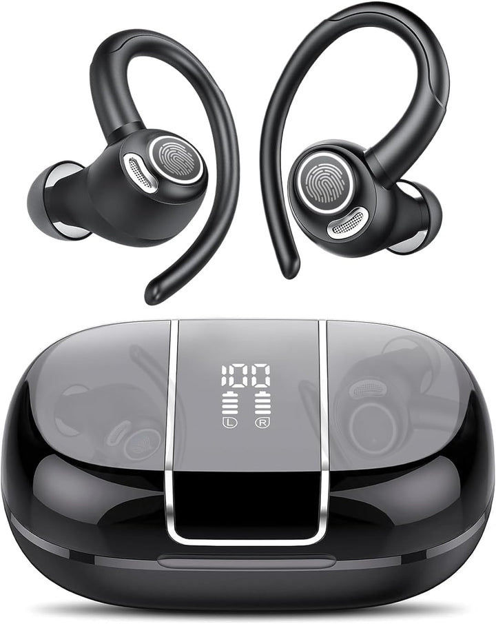 Trådlösa Bluetooth 5.3-sportörlurar med ljudisolering och 48 timmars speltid – Zeyora
