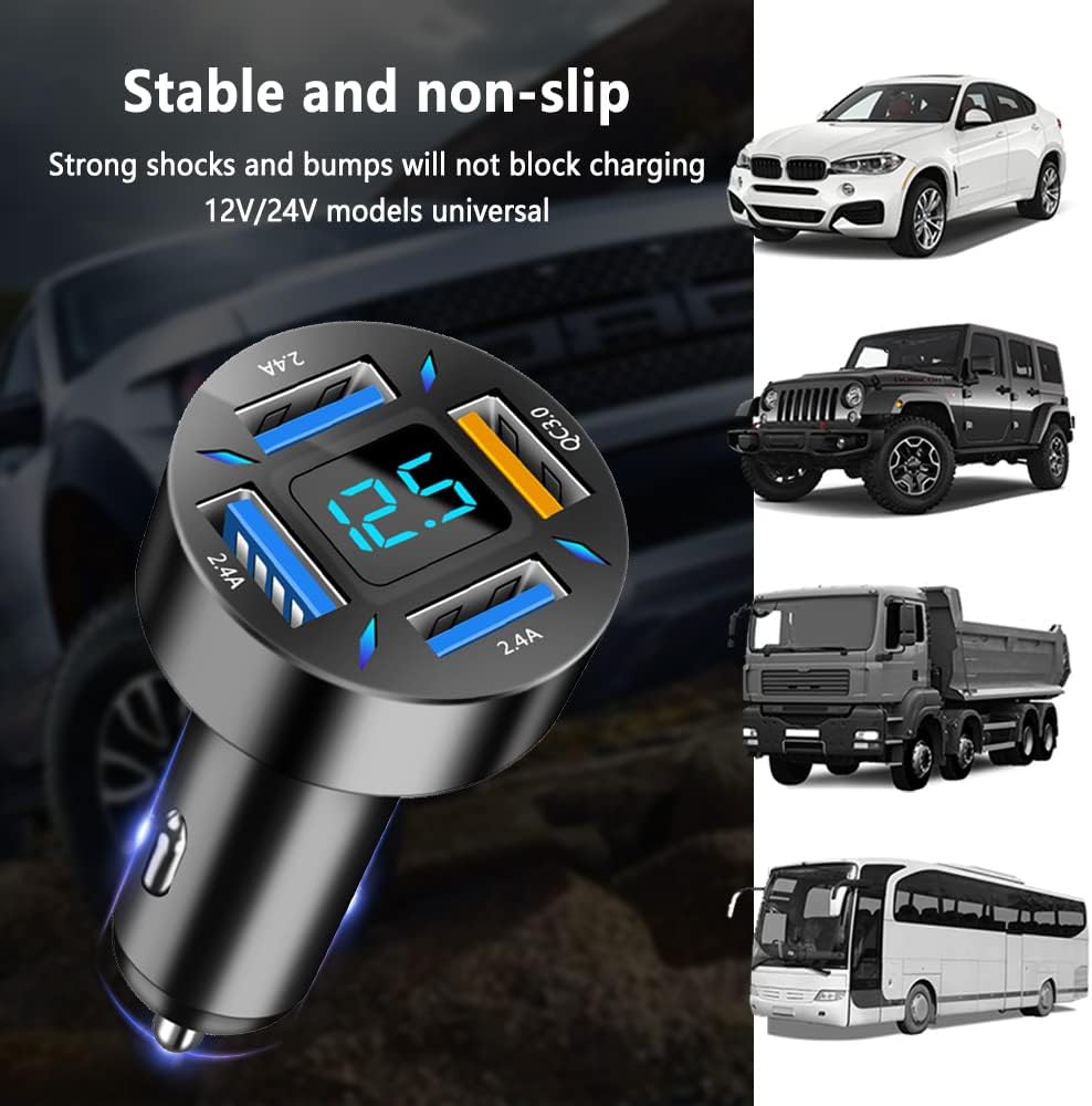 Billaddare 66W Super Snabbladdning med USB PD &amp; QC 3.0 – Universal för cigarettändare 12-24V