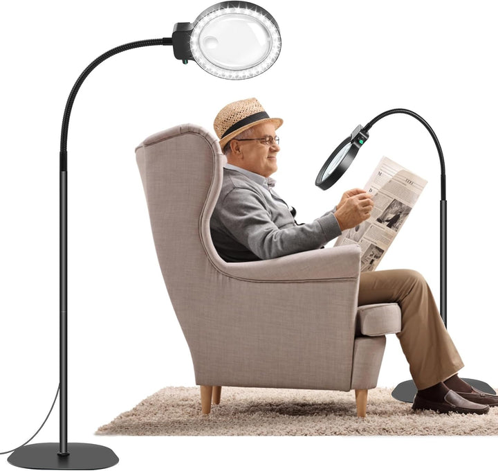 Helfälts förstoringsglas med LED-ljus – Handsfree läshjälp för böcker, hantverk och hobby