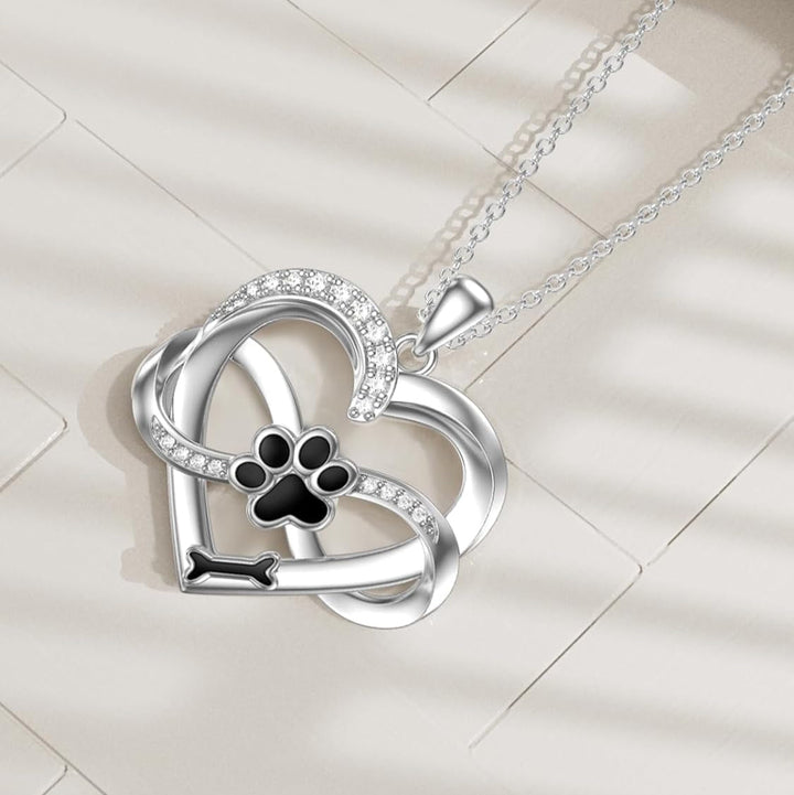 Infinity Hjärta & Tass Hänge i sterlingsilver med zirkonia