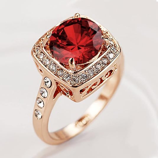 Elegant ring i roséguld med zirkoniahalo