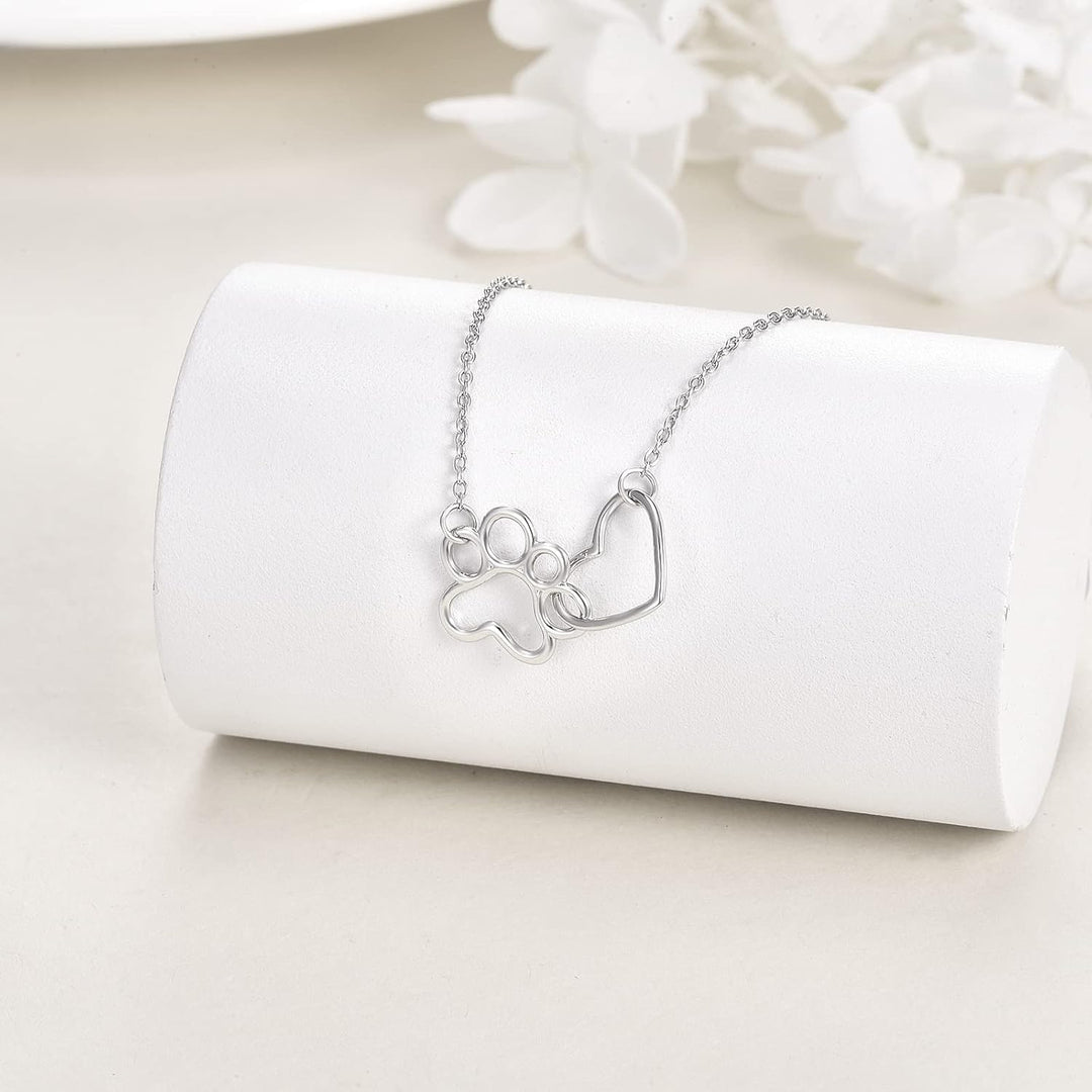 Tassavtryck Halsband i sterlingsilver – Hänge med hjärtkristall