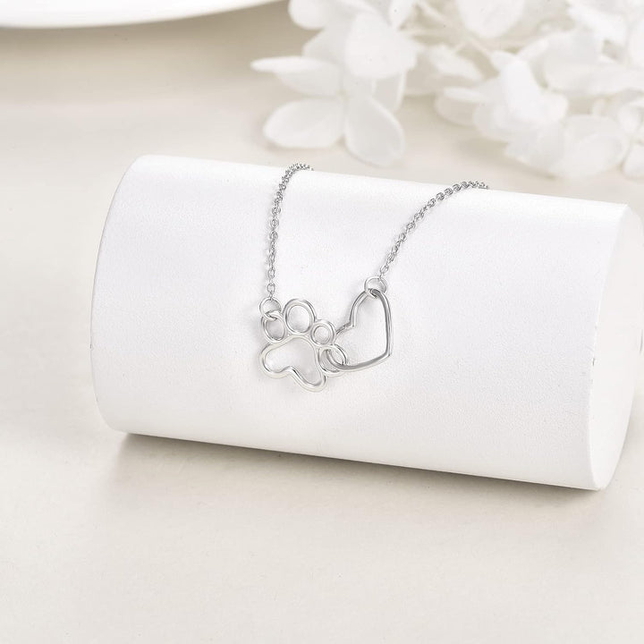 Tassavtryck Halsband i sterlingsilver – Hänge med hjärtkristall