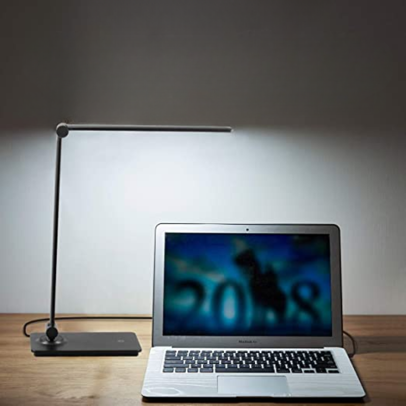 LED-skrivbordslampa, skrivbordslampa med touchkontroll och 3 ljusstyrkenivåer, dimbar kontorslampa med justerbar arm, hopfällbar bordslampa för skrivbord, sovrum, nattduksbord, kontor