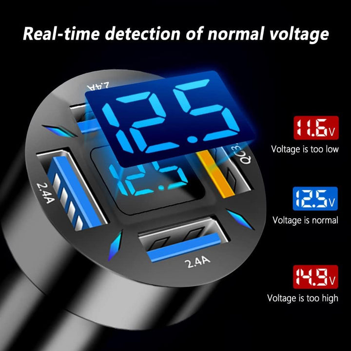 Billaddare 66W Super Snabbladdning med USB PD &amp; QC 3.0 – Universal för cigarettändare 12-24V