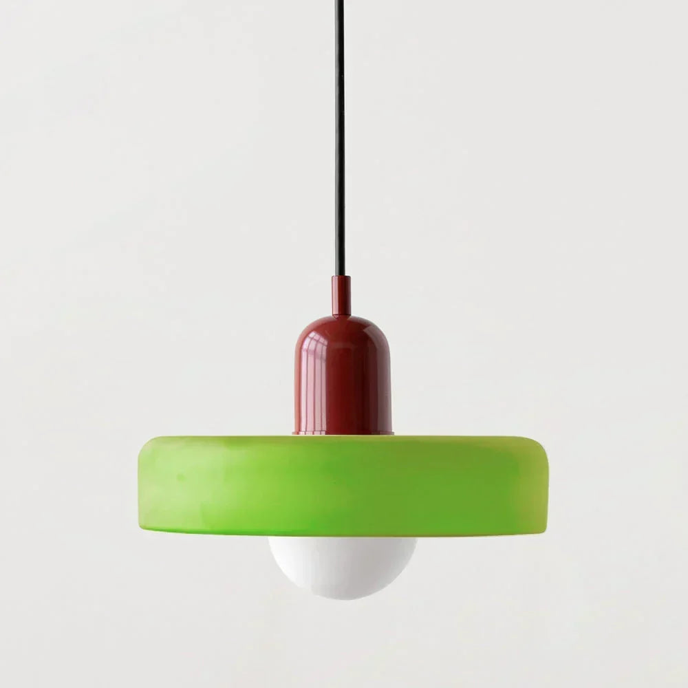 Taklampa i Bauhausstil med blyinfattat glas