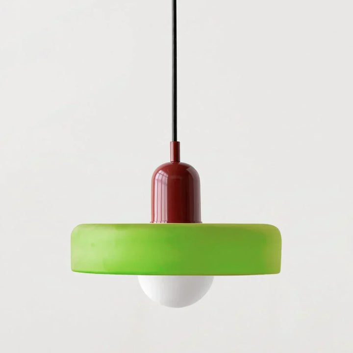 Taklampa i Bauhausstil med blyinfattat glas