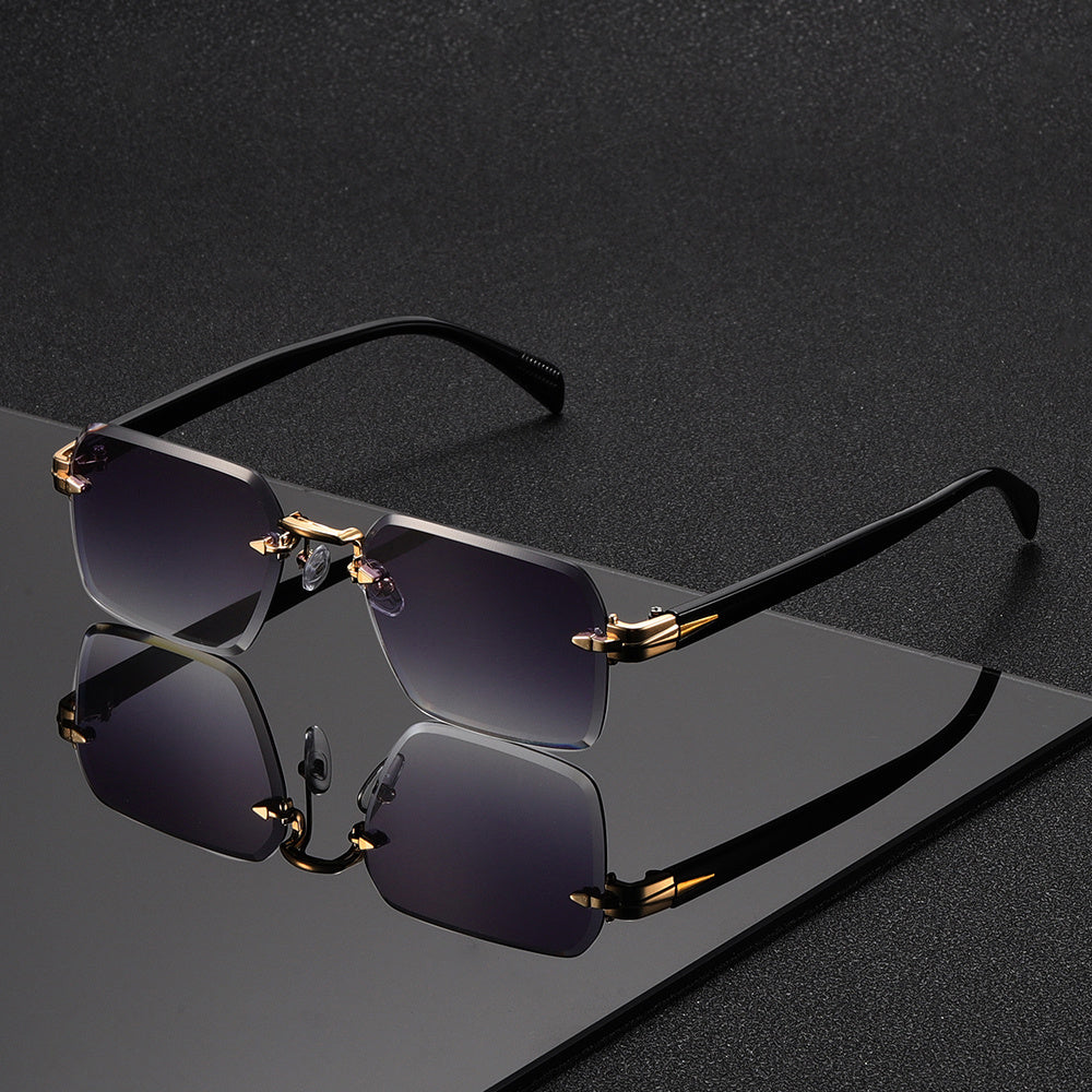 Fyrkantiga bågfria glasögon för män – Elegans och komfort i ett
