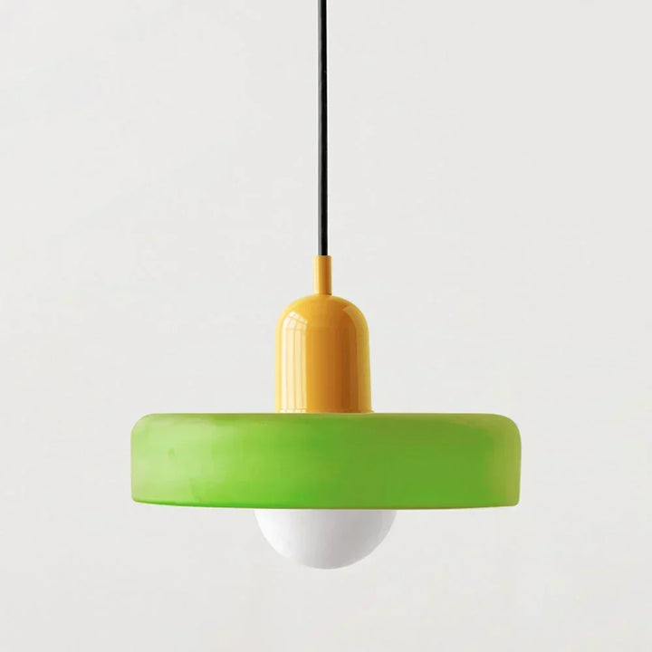 Taklampa i Bauhausstil med blyinfattat glas