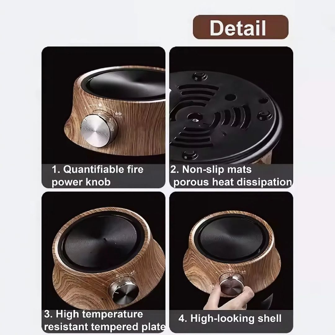 Mini elplatta med temperaturkontroll för kompakt bruk