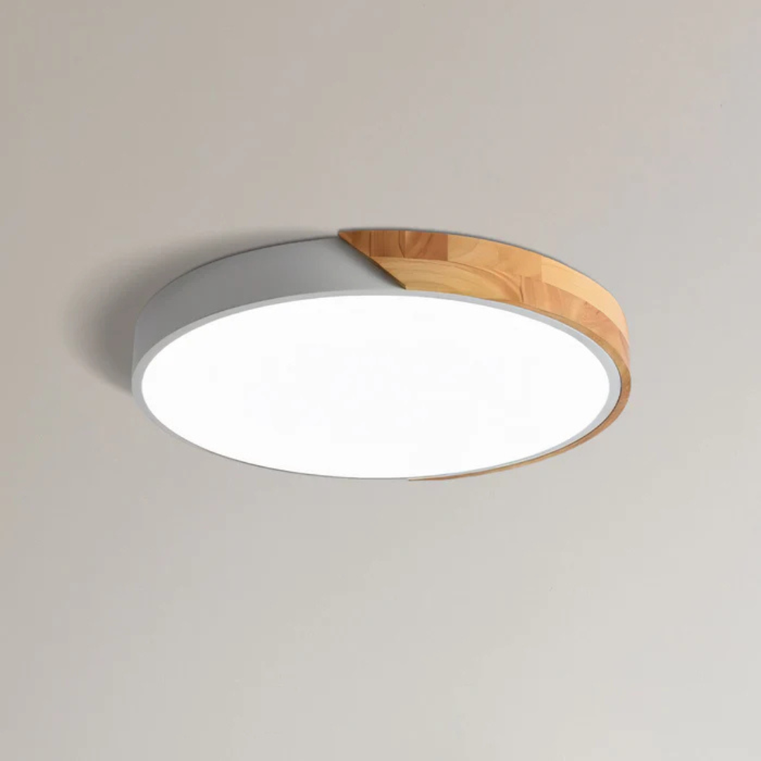 Delos Skandi taklampa i trä | Naturlig LED-designbelysning