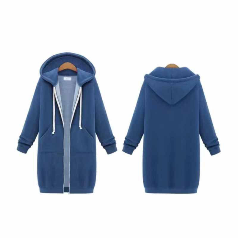 Vardaglig lång damkofta - CozyZip