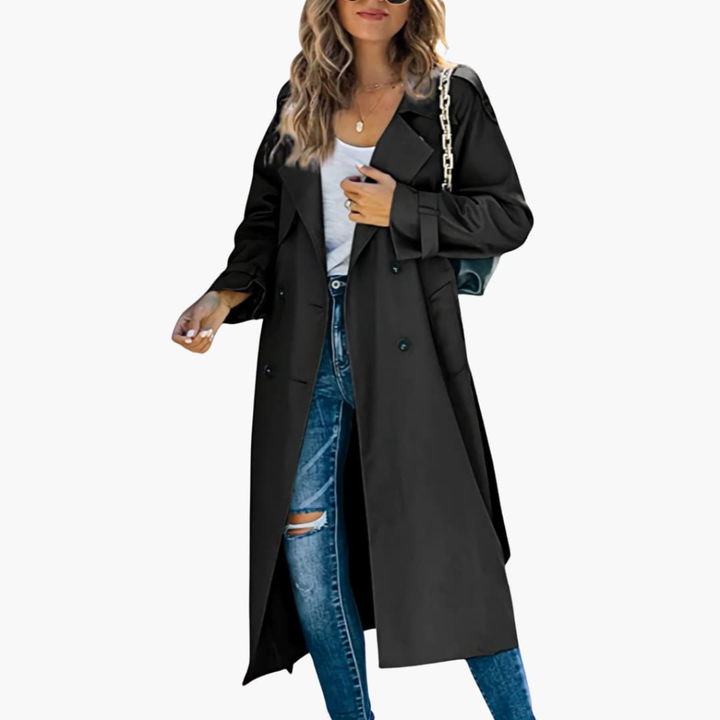 Kvinnors Trench Coat med Knappslå Reapris