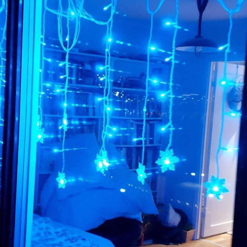 LED-ljusslinga med snöflingor | Inomhus och utomhus