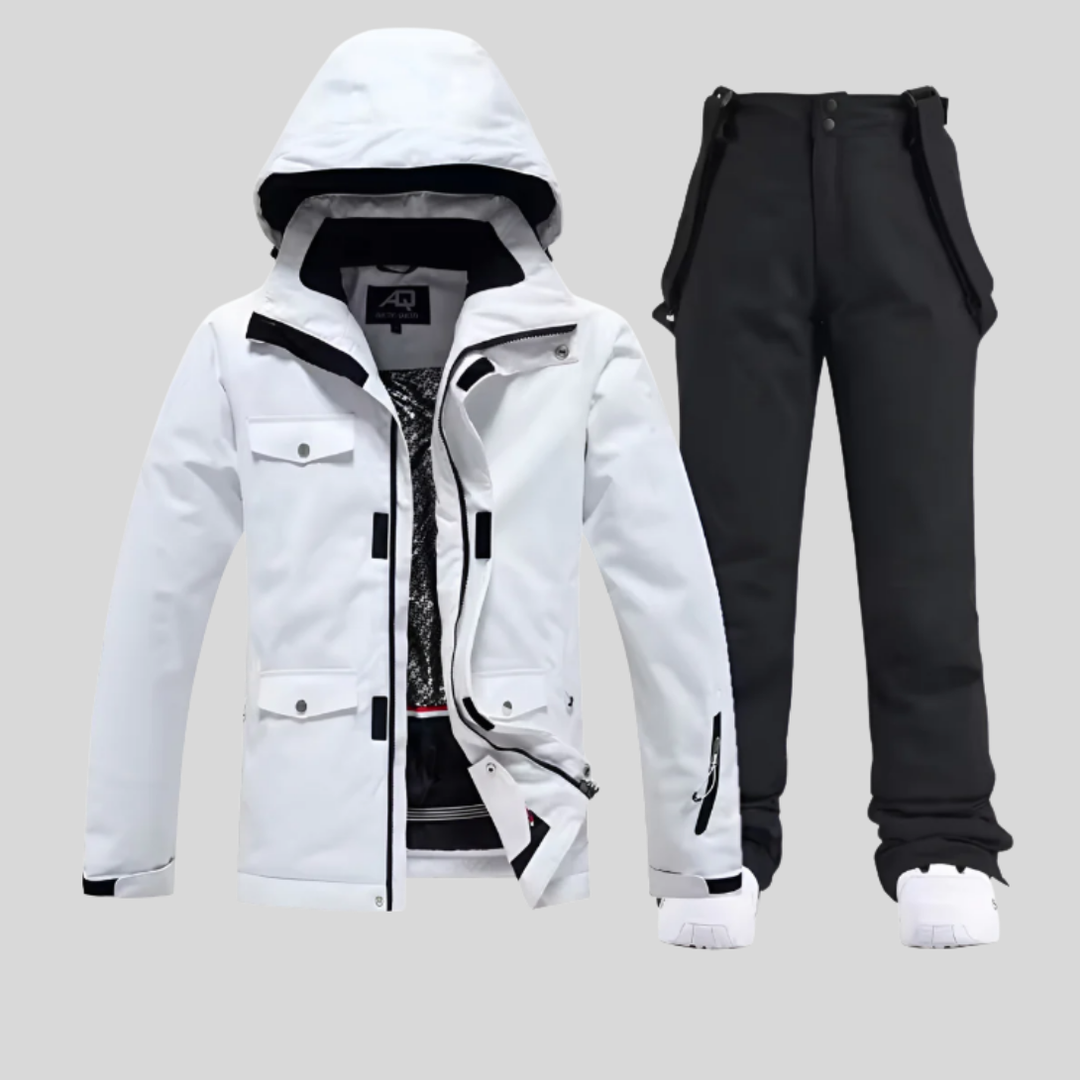 Skidjacka och byxset för kvinnor, funktionell vinteroutfit