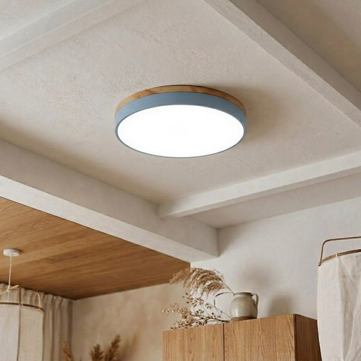 Rund skivtaklampa – platt, planmonterad lampa