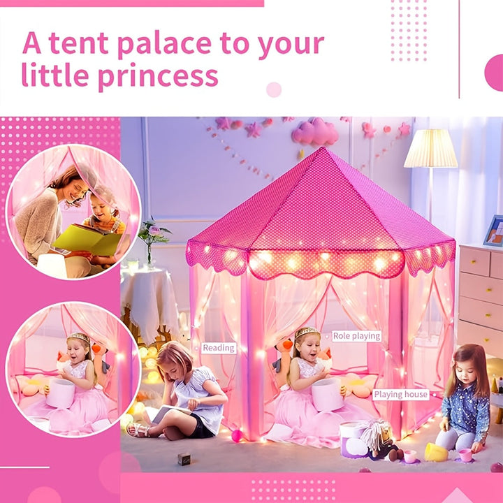 Lektält prinsessa med stjärnbelysning – perfekt för lek inomhus eller utomhus
