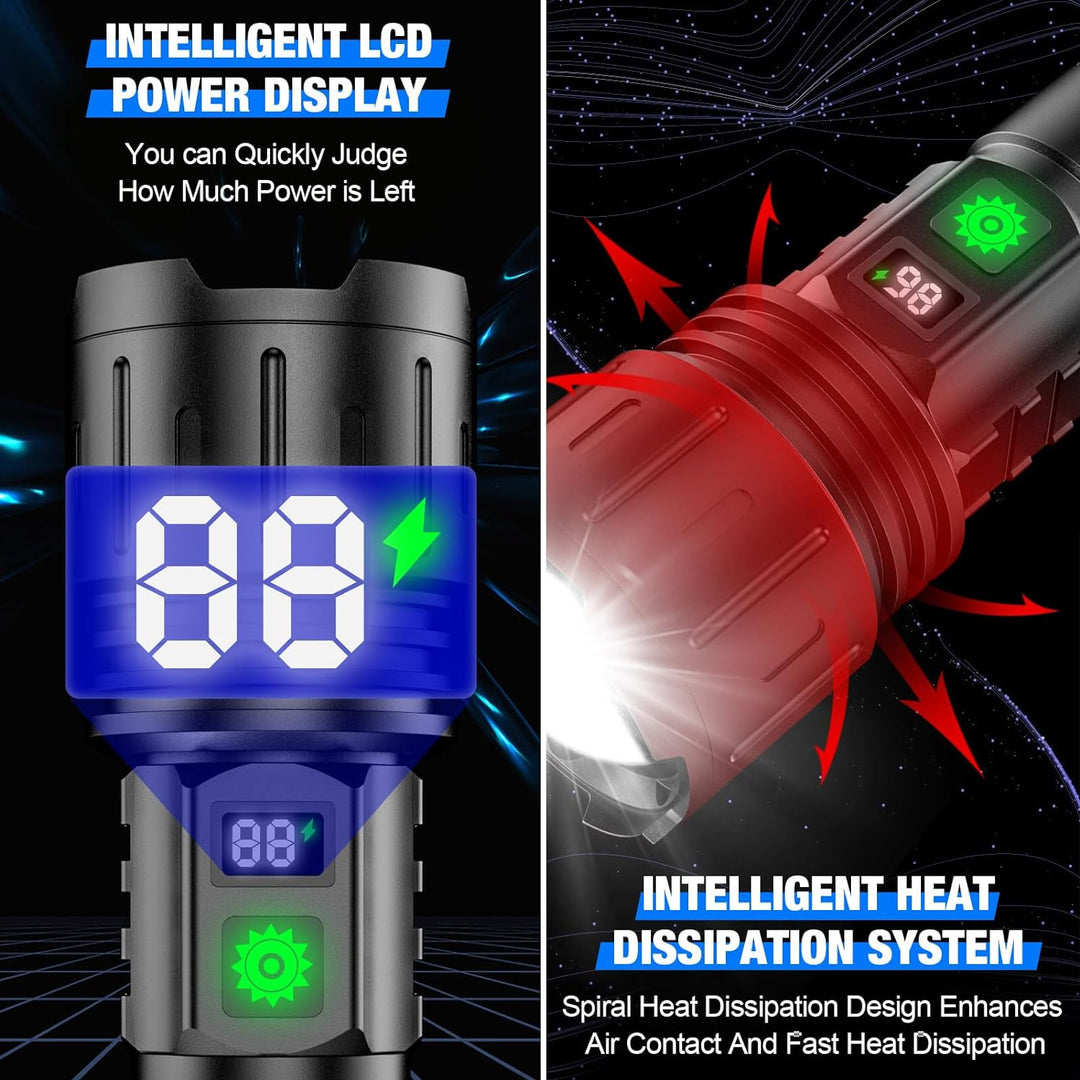 Kraftfull LED-ficklampa – upp till 100 000 lumen