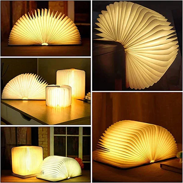 Vikbar Boklampa med Varmt LED-ljus - StoryGlow