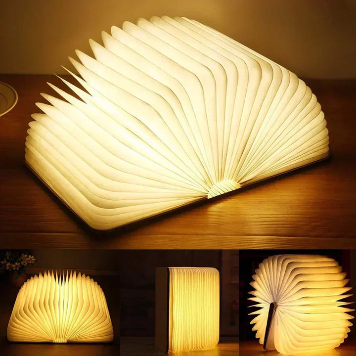 Vikbar Boklampa med Varmt LED-ljus - StoryGlow