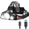 Hqdz-Td 20000 lumen laddningsbar pannlampa - vattentät, justerbart ljus för utomhusbruk, jakt, camping