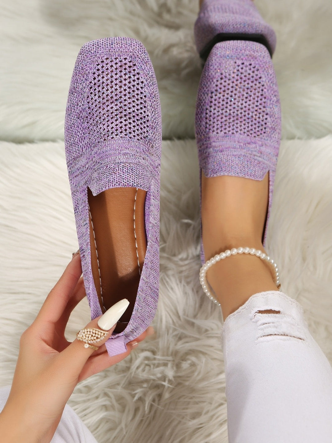 Ortopediska slip-on-sneakers för dam med mjuk innersula och andningsaktiv mesh