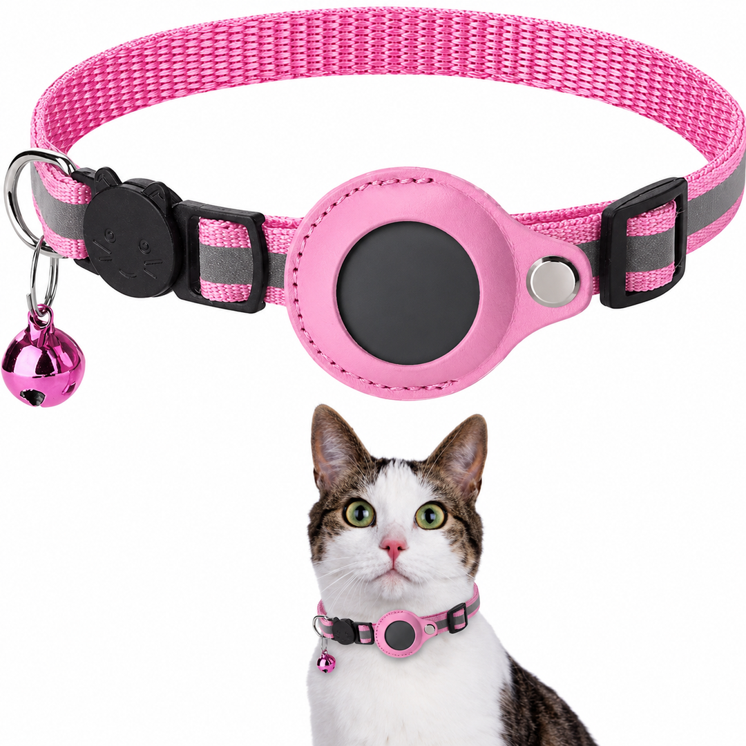 Justerbart katthalsband med GPS och reflex
