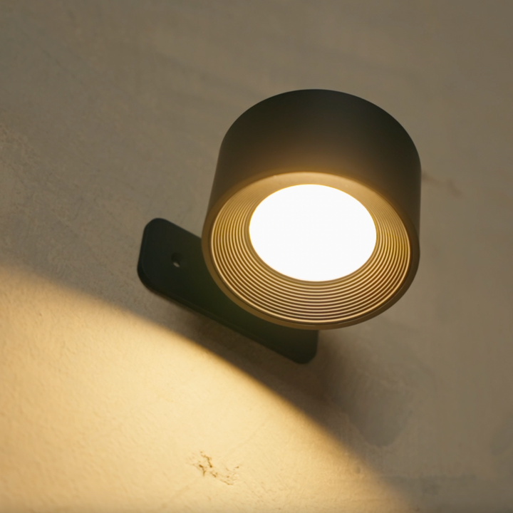 Sladdlös LED-vägglampa med 360° vridbart huvud, pekdimmer, 3 färger