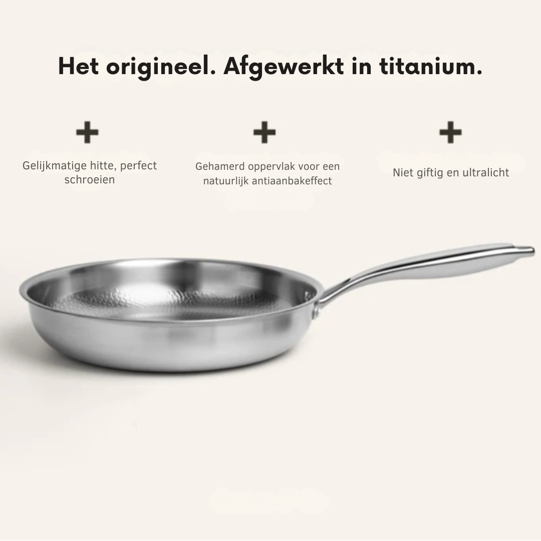Premium titanstekpannset 3 delar – Induktionsvänligt & naturlig non-stick-beläggning – 3 pannor