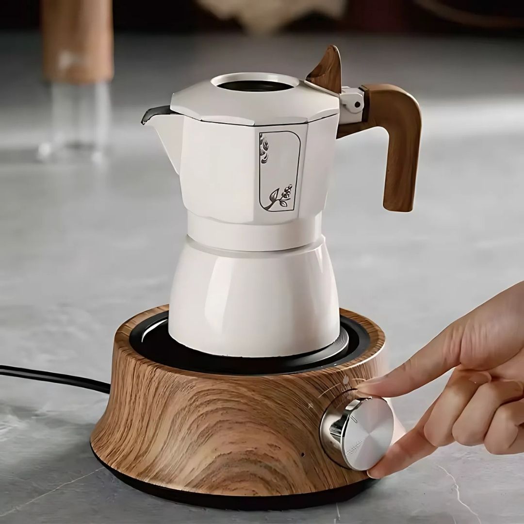 Mini elplatta med temperaturkontroll för kompakt bruk