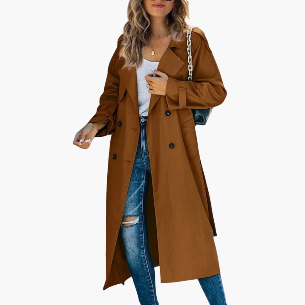 Kvinnors Trench Coat med Knappslå Reapris