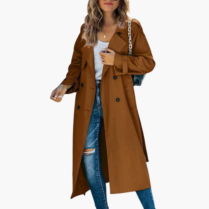 Kvinnors Trench Coat med Knappslå Reapris