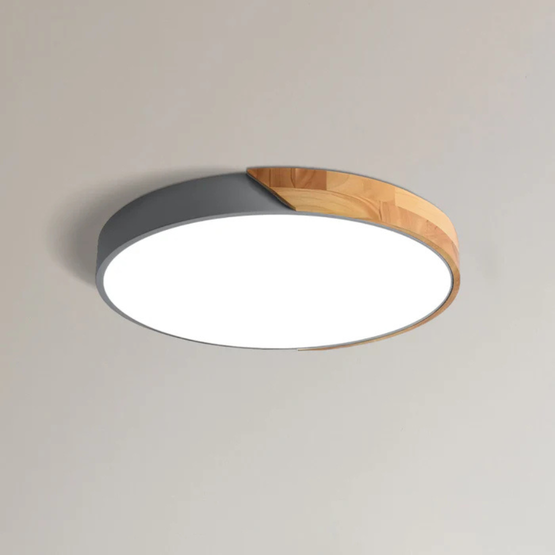 Delos Skandi taklampa i trä | Naturlig LED-designbelysning