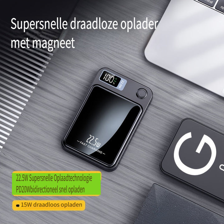 Magnetisk powerbank – Ultratunn med superfarsnabb trådlös laddning