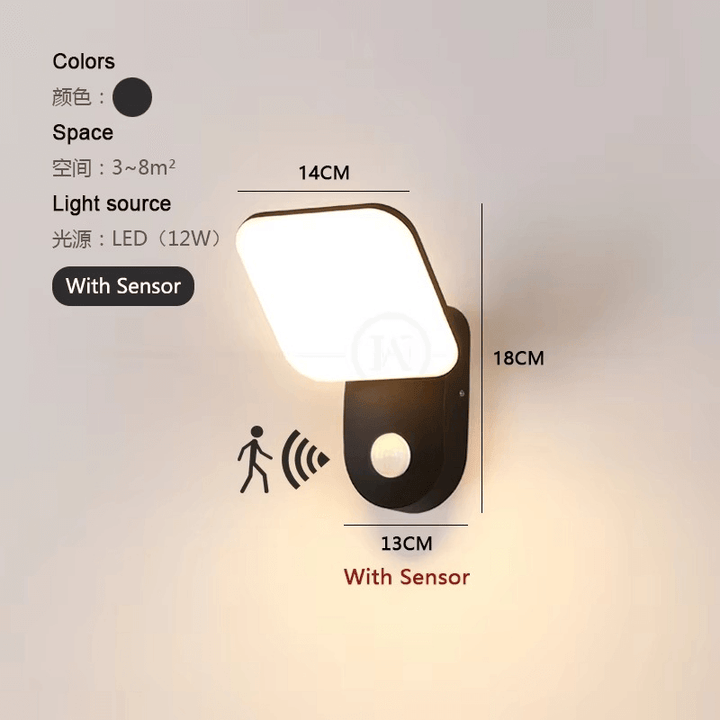 Smart LED-vägglampa med rörelsesensor