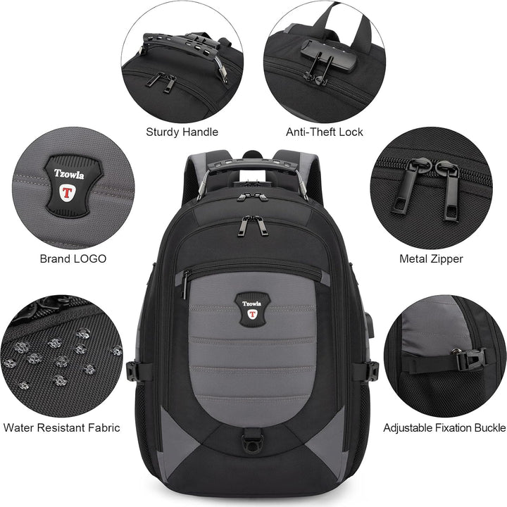 Vattentät stöldsäker ryggsäck för laptop och resor med USB-port – 45 cm