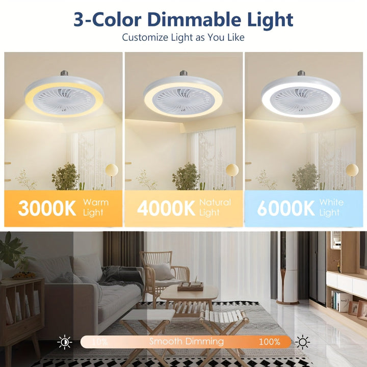 Slim LED-takfläkt med belysning – Dimbar och tyst
