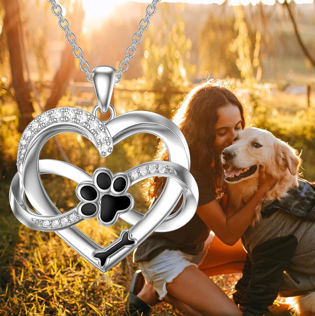 Infinity Hjärta & Tass Hänge i sterlingsilver med zirkonia