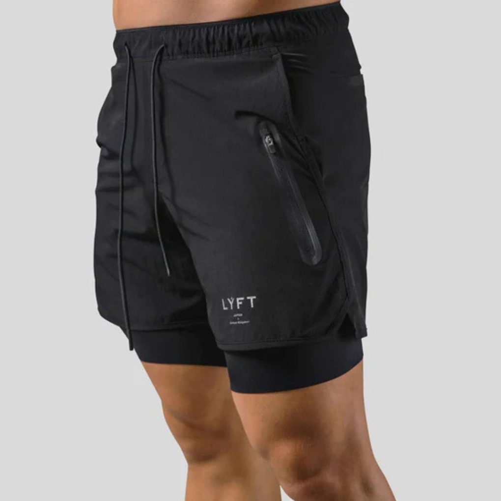 Herr 2-i-1 sportbyxor