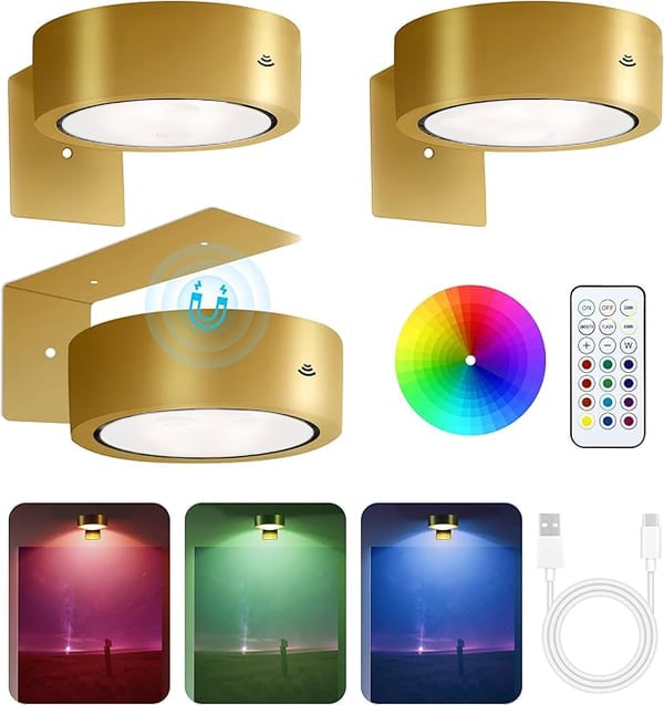 Justerbar magnetisk tavelbelysning | LED-touch & fjärrkontroll, RGB/vit, USB