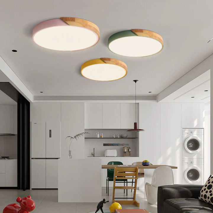 Delos Skandi taklampa i trä | Naturlig LED-designbelysning