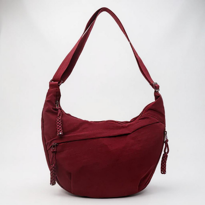 Axelväska - justerbar axelrem, crossbody i nylon med flera fickor