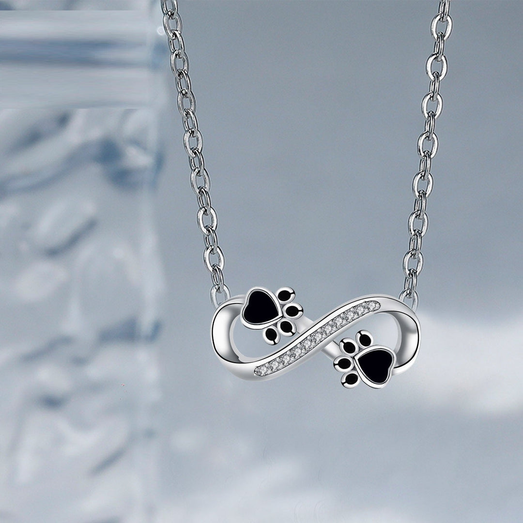 Oändlig Tassavtryck Halsband med zirkonia